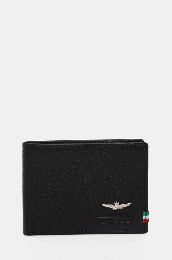 Кожаный кошелек Aeronautica Militare цвет черный