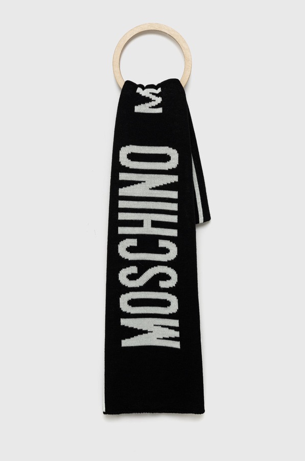Шарф з додаванням вовни Moschino колір чорний фото 2