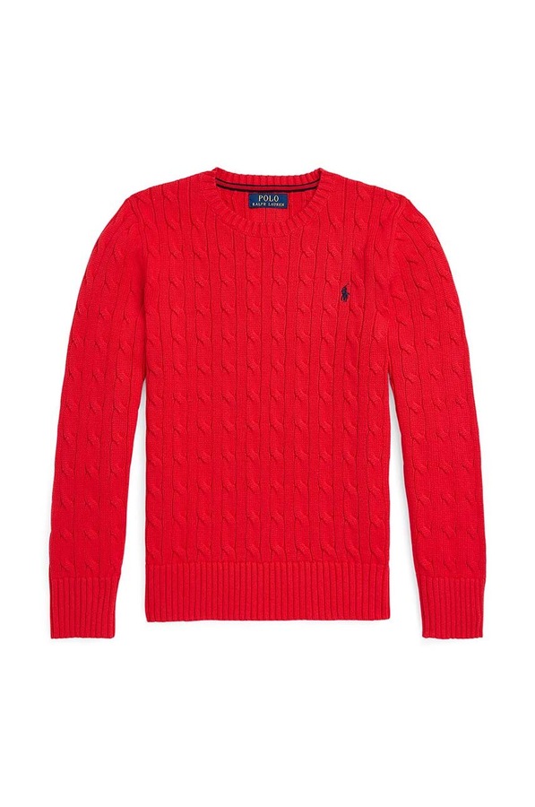 Дитячий бавовняний светер Polo Ralph Lauren колір червоний