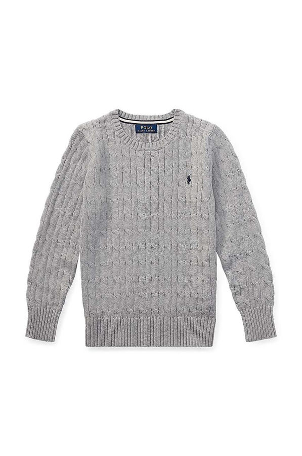 Дитячий бавовняний светер Polo Ralph Lauren колір сірий