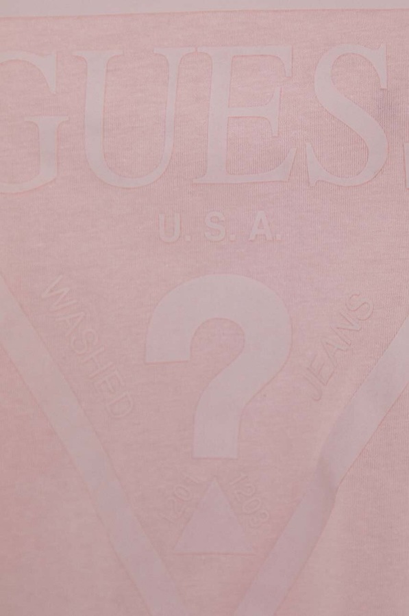 Бавовняна футболка Guess колір рожевий фото 4