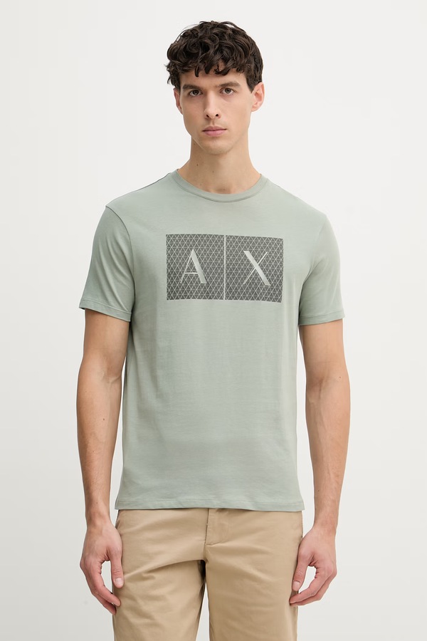 Футболка чоловіча бавовняна Armani Exchange колір зелений