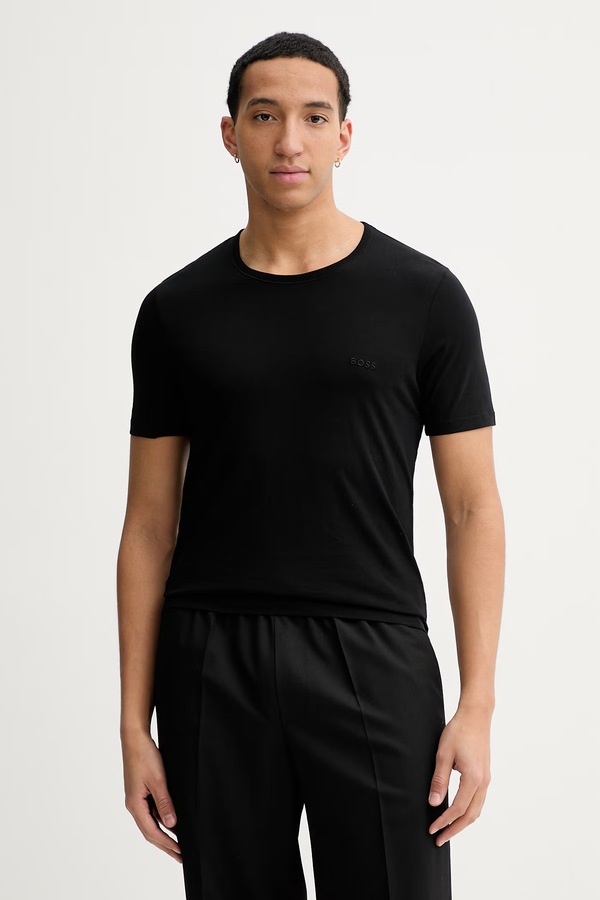 Бавовняна футболка BOSS (3 шт.) TShirt RN 3P Classic колір чорний