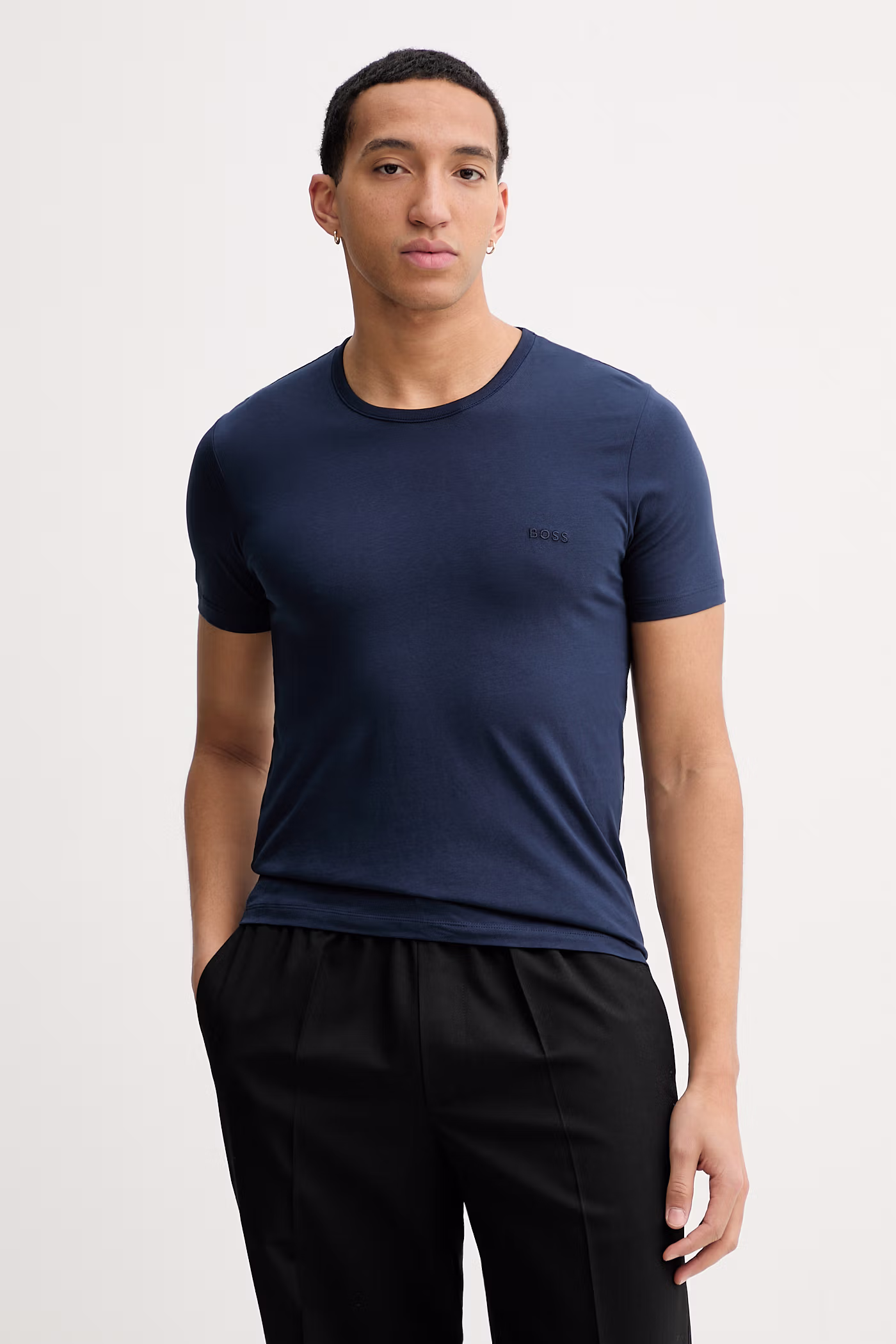 Бавовняна футболка BOSS (3 шт.) TShirt RN 3P Classic колір чорний фото 2