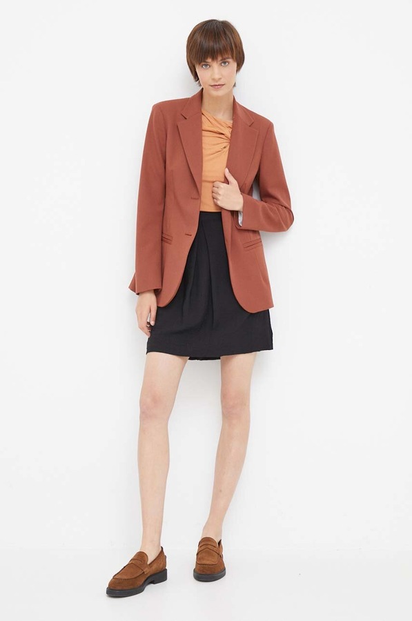 Топ DKNY колір коричневий фото 2