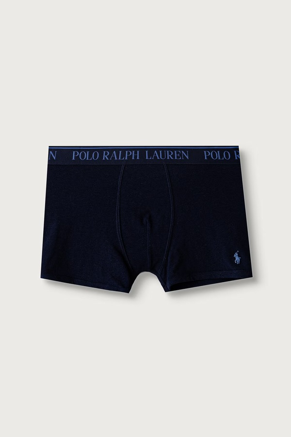 Облегающие боксеры детские хлопковые с эластаном 3 шт. Polo Ralph Lauren цвет голубой