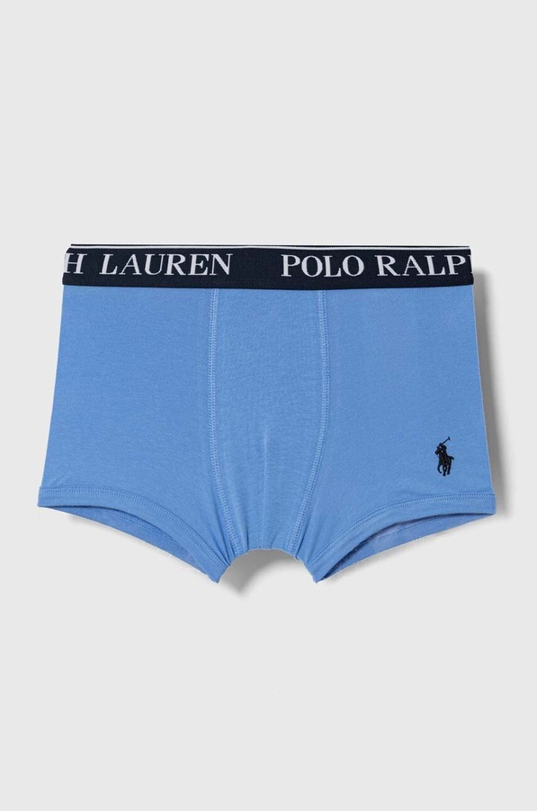 Облягаючі боксери дитячі бавовняні з еластаном 3 шт. Polo Ralph Lauren колір блакитний фото 3