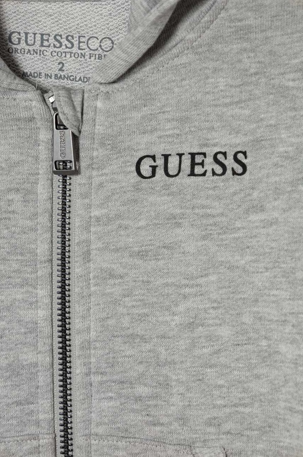 Дитяча бавовняна кофта Guess колір сірий фото 3