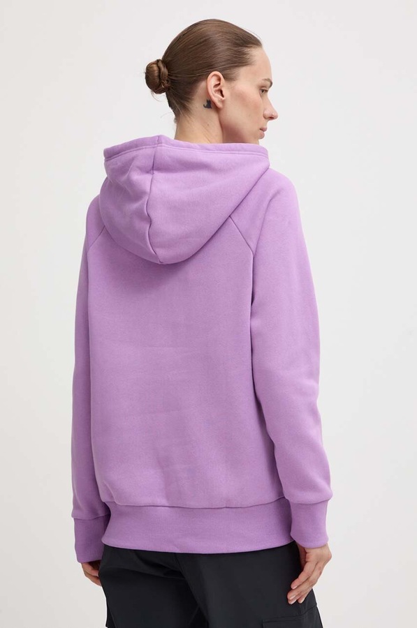 Кофта з капюшоном жіноча з бавовною Under Armour UA Rival Fleece колір фіолетовий фото 3