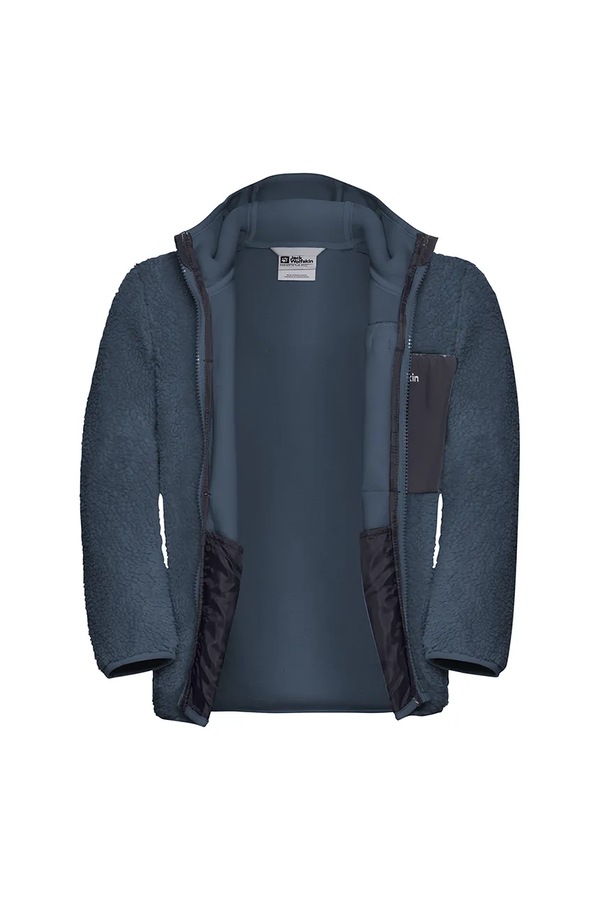 Дитяча кофта Jack Wolfskin ICE CURL HOOD колір чорний фото 3