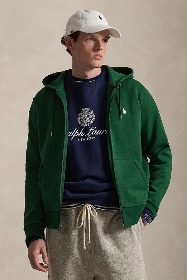 Кофта, яка розстібається, з капюшоном Polo Ralph Lauren колір темно-синій