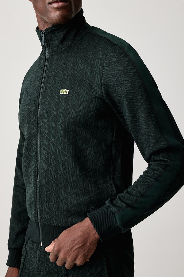 Кофта на застібці чоловіча Lacoste колір зелений фото 4