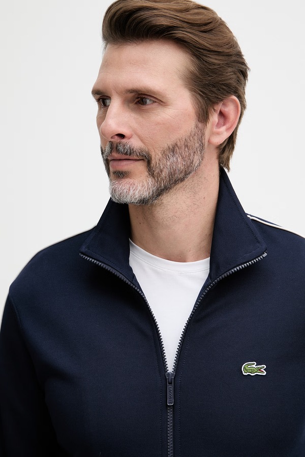 Кофта, яка розстібається чоловіча Lacoste колір темно-синій фото 4