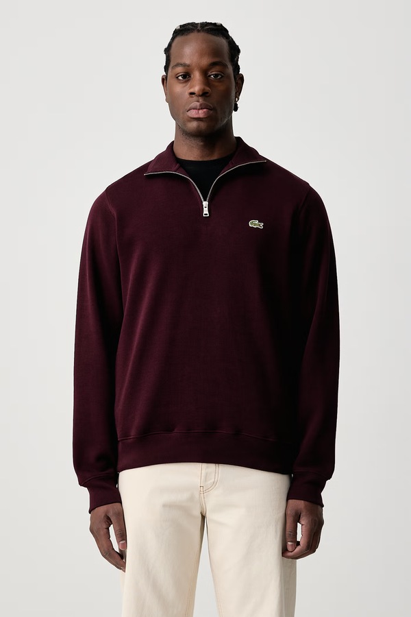 Полугольф мужской хлопковый Lacoste цвет черный