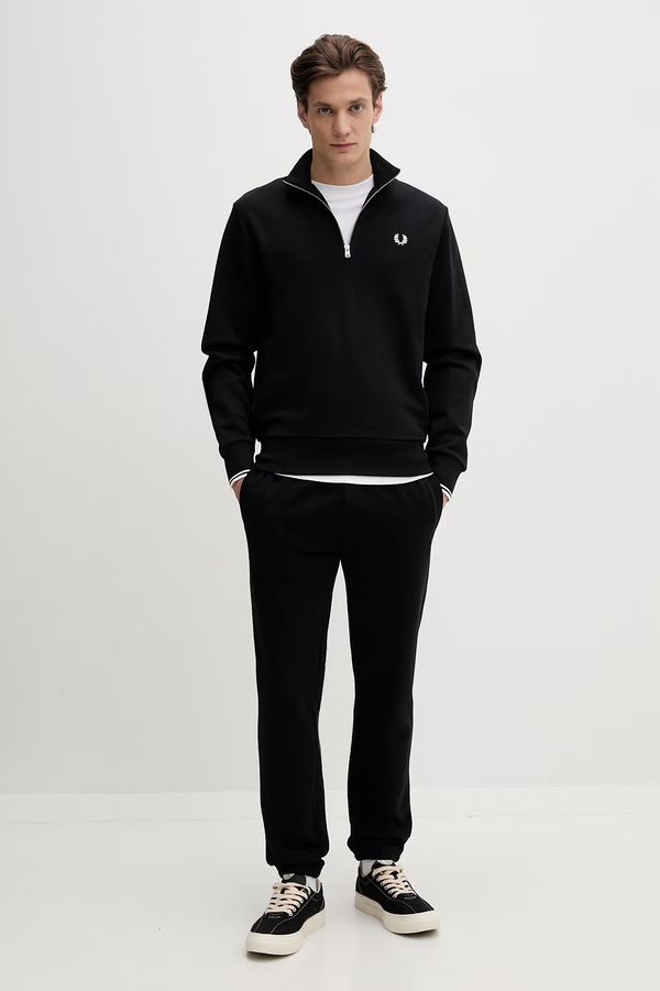 Бавовняна кофта Fred Perry колір чорний
