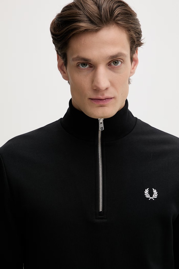 Бавовняна кофта Fred Perry колір чорний фото 4
