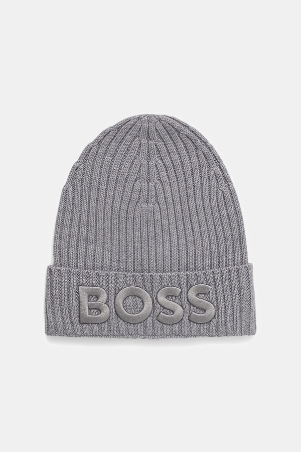 Вовняна шапка BOSS Lara_hat колір чорний