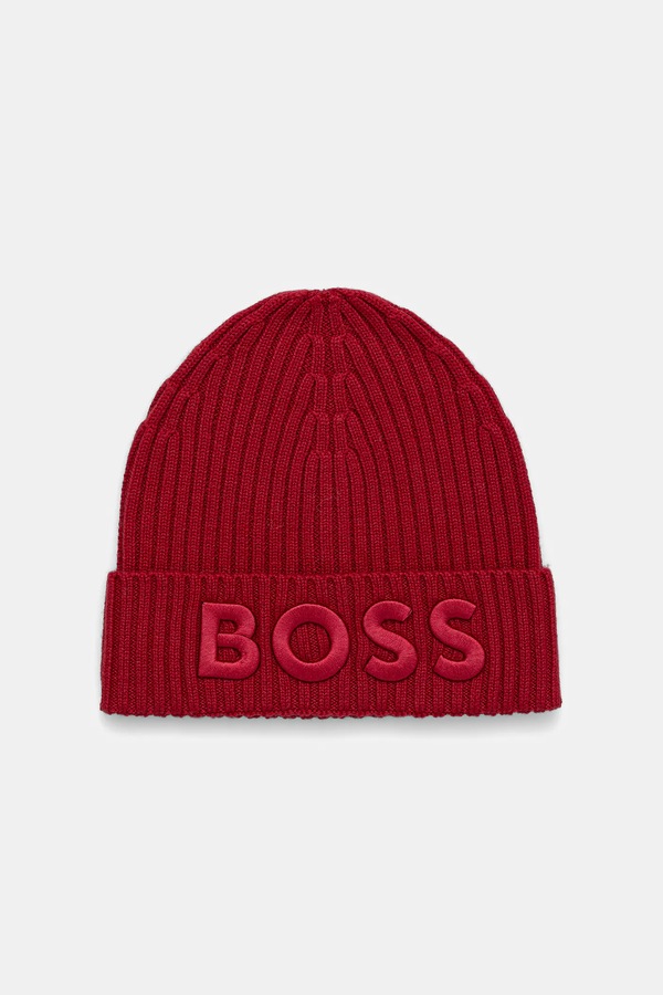 Шерстяная шапка BOSS Lara_hat цвет черный