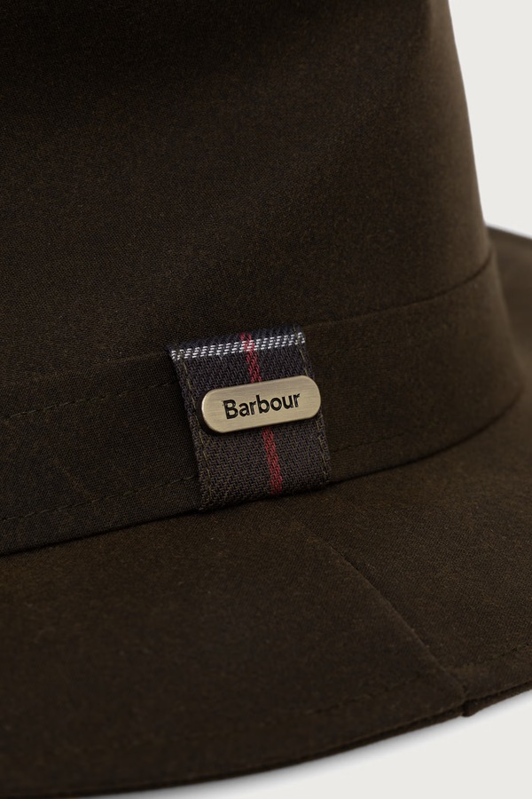 Капелюх жіночий бавовняний Barbour колір зелений фото 2