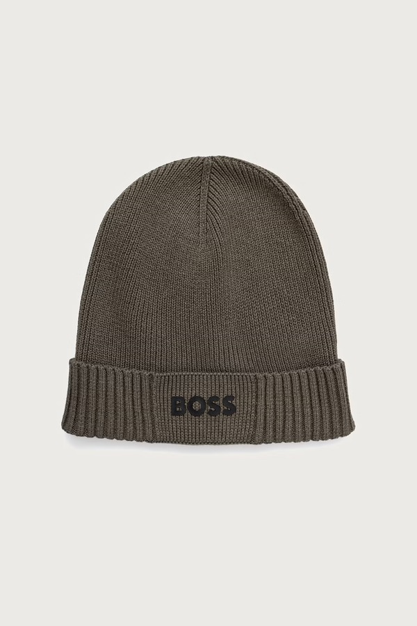 Шапка чоловіча з додаванням вовни BOSS Green Asic_Beanie-X колір зелений