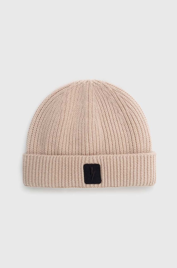 Шапка з домішкою вовни Neil Barrett Neil Barett FISHERMAN BEANIE колір бежевий