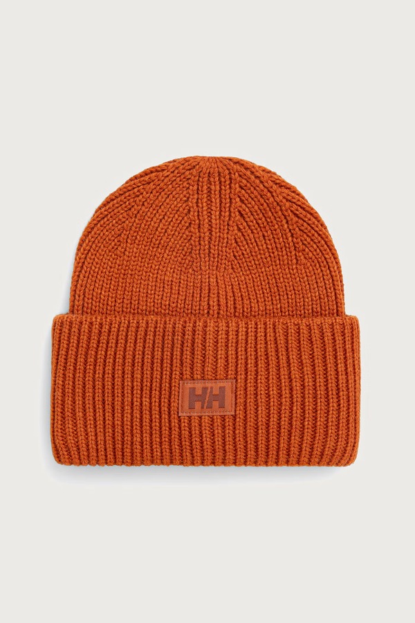 Шапка Helly Hansen beanie HH RIB BEANIE колір помаранчевий