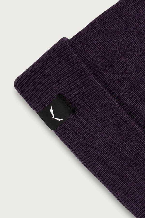 Шапка beanie с шерстью Salewa Puez Marino Beanie цвет фиолетовый фото 2