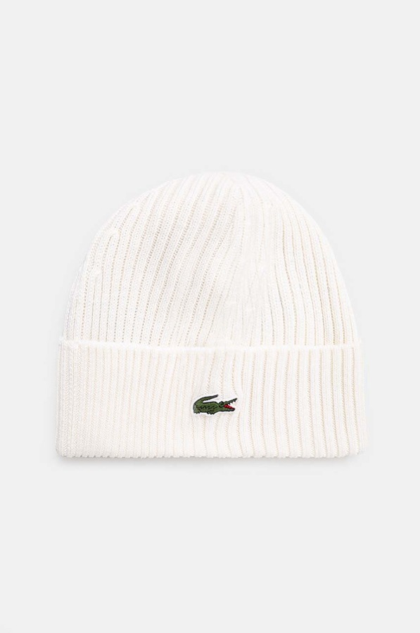 Шапка вовняна Lacoste колір білий