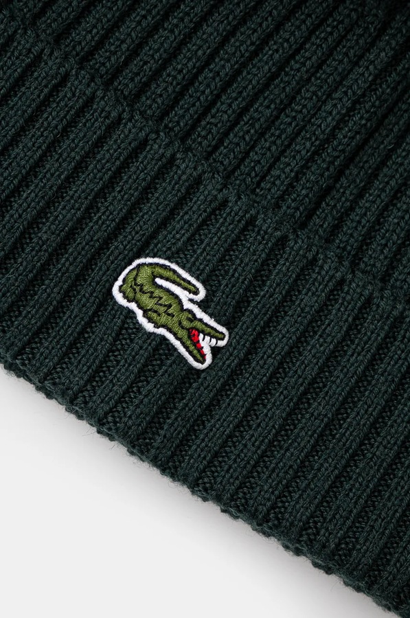 Шапка вовняна Lacoste колір зелений