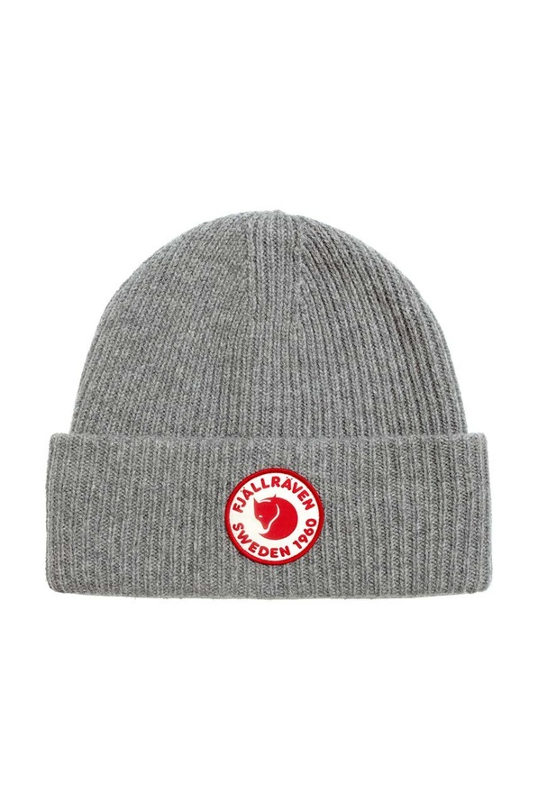 Вовняна шапка Fjallraven 1960 Logo колір сірий фото 2