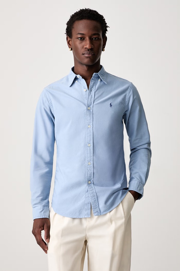 Рубашка мужская хлопковая Polo Ralph Lauren цвет голубой