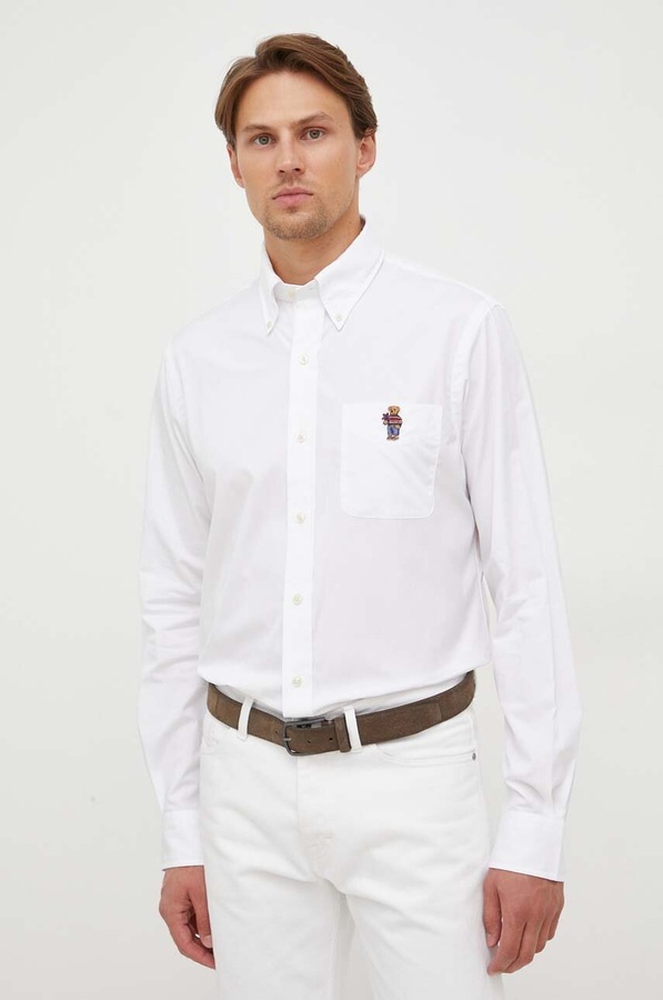 Бавовняна сорочка Polo Ralph Lauren колір білий