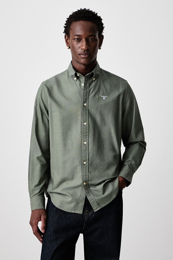 Сорочка чоловіча бавовняна Barbour OXTOWN колір зелений
