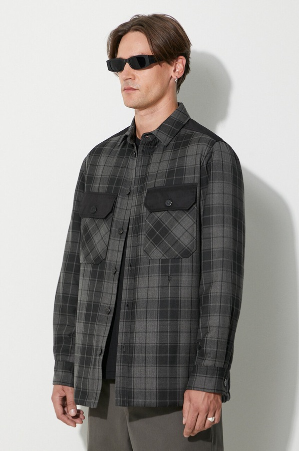 Куртка Neil Barrett Neil Barett LOOSE BICOLOR FLAP POCKET PADDED колір сірий фото 4