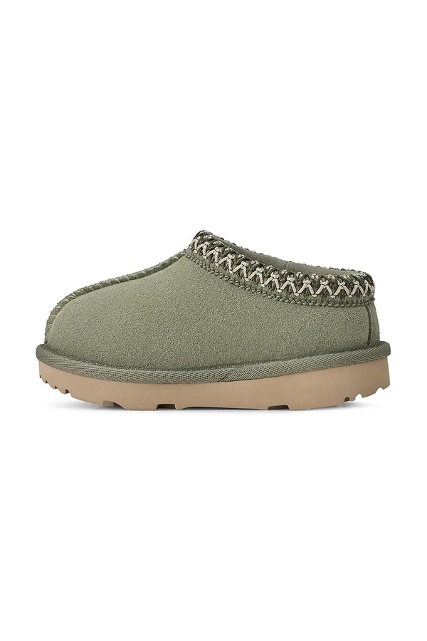 Капці дитячі замшеві UGG TASMAN II колір зелений фото 4