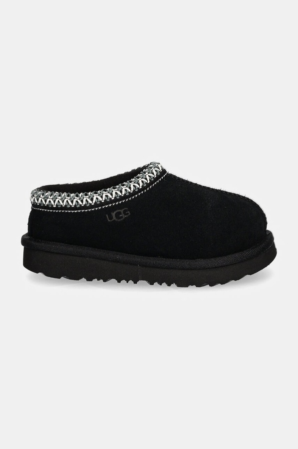 Капці дитячі замшеві UGG T TASMAN II колір чорний фото 2