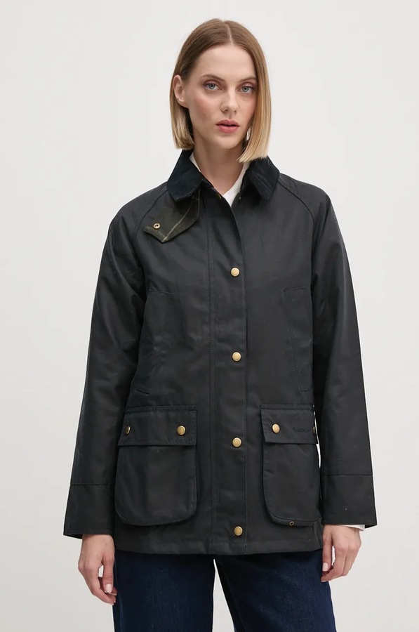 Бавовняна куртка Barbour колір синій