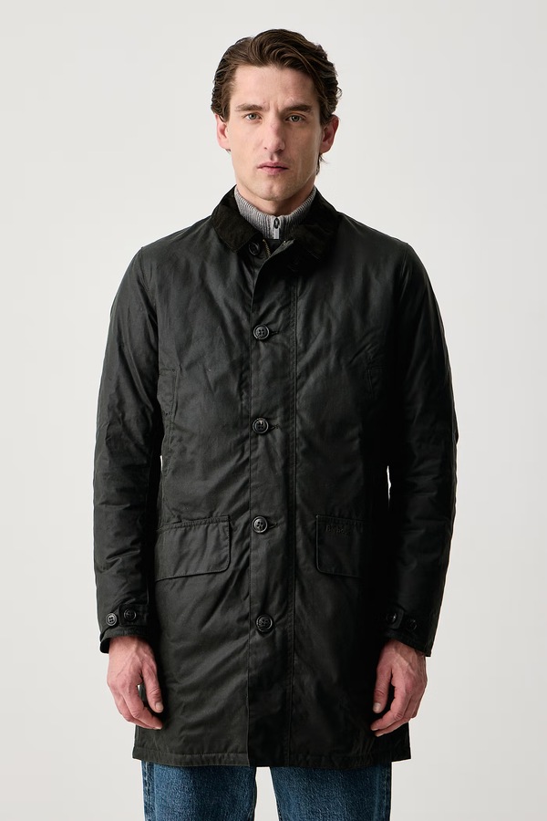 Куртка чоловіча вощена Barbour Wax Mac колір зелений