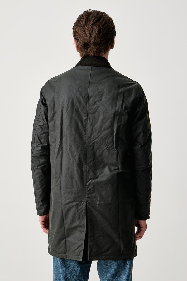 Куртка чоловіча вощена Barbour Wax Mac колір зелений фото 3