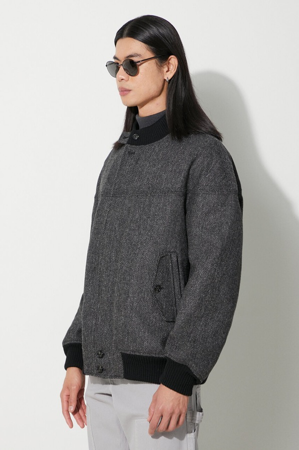 Вовняна куртка-бомбер Baracuta Herringbone Derby Jacket колір сірий фото 4