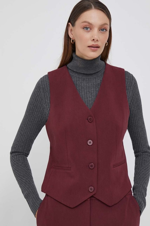 Безрукавка DKNY колір бордовий