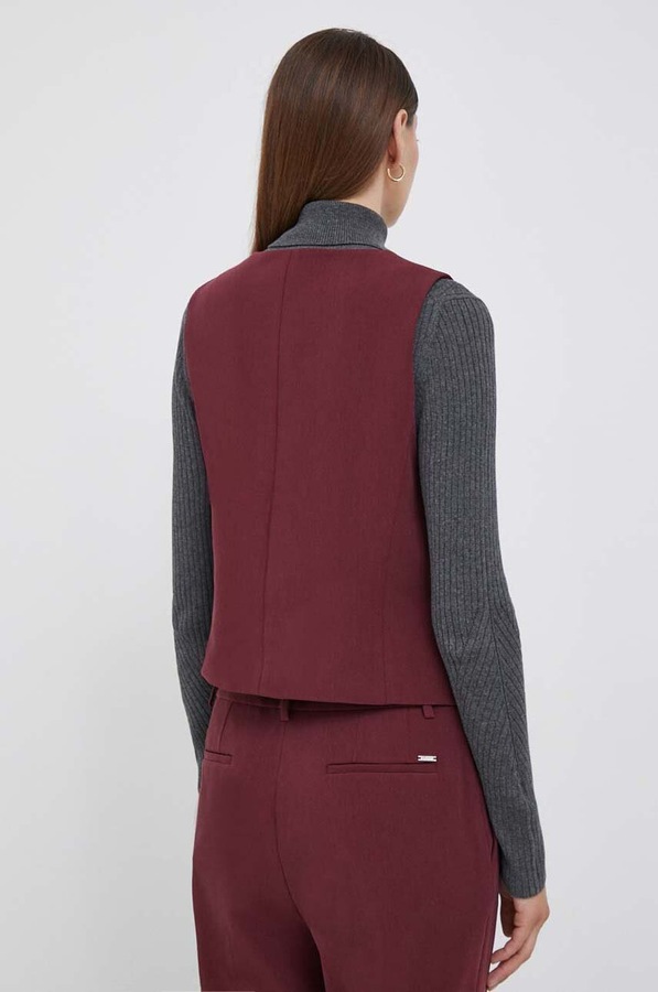 Безрукавка DKNY колір бордовий фото 3