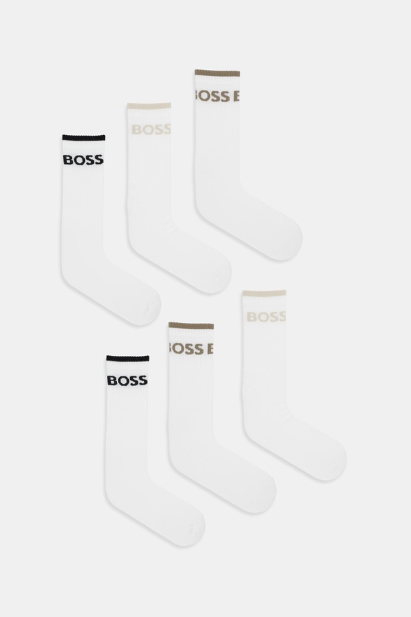 Шкарпетки чоловічі 6P QS Stripe CC 6 шт. BOSS колір білий