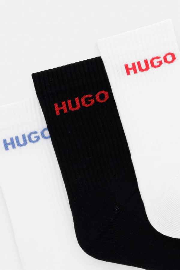 Носки мужские с хлопком 6P QS RIB LOGO CC 6-пак HUGO цвет белый