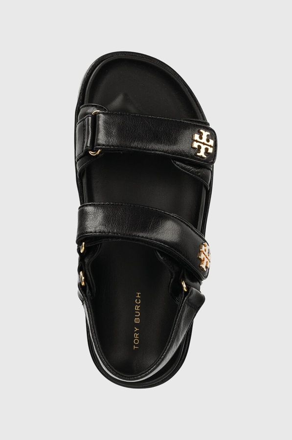 Шкіряні сандалі Tory Burch Kira Sport колір чорний фото 4