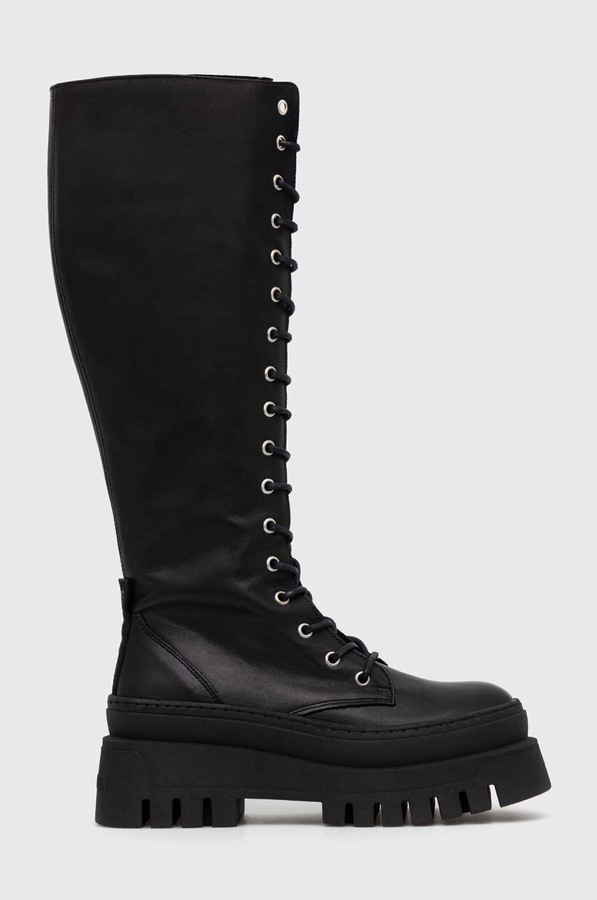 Шкіряні чоботи Steve Madden Carina колір чорний