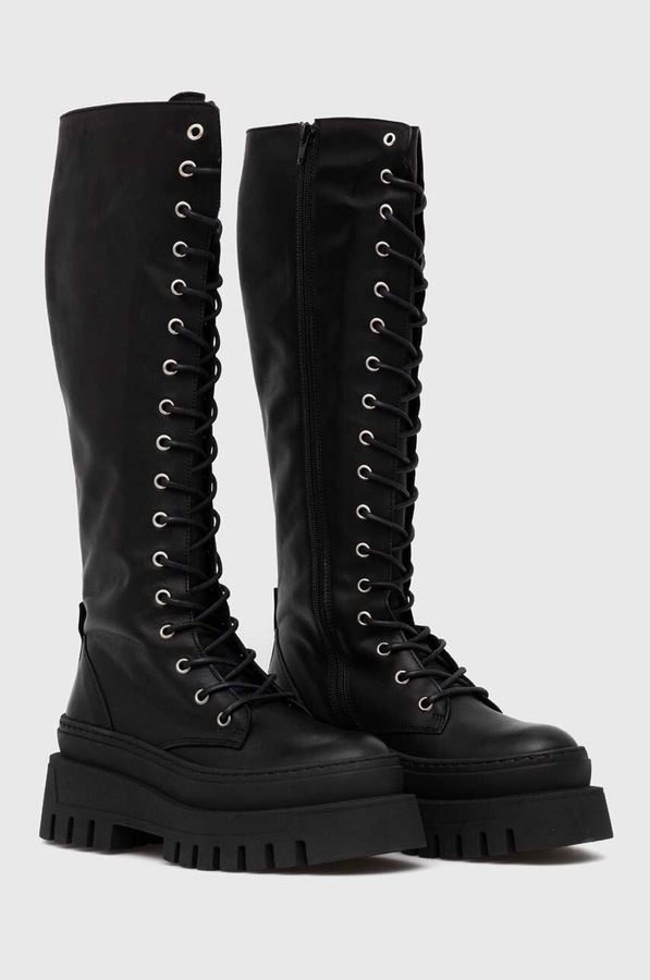 Шкіряні чоботи Steve Madden Carina колір чорний