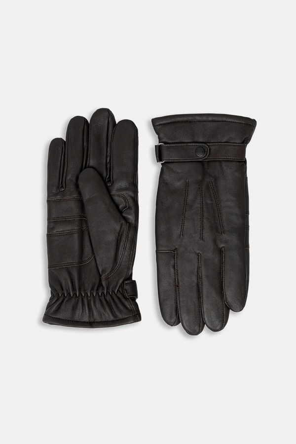 Шкіряні рукавички Barbour колір чорний