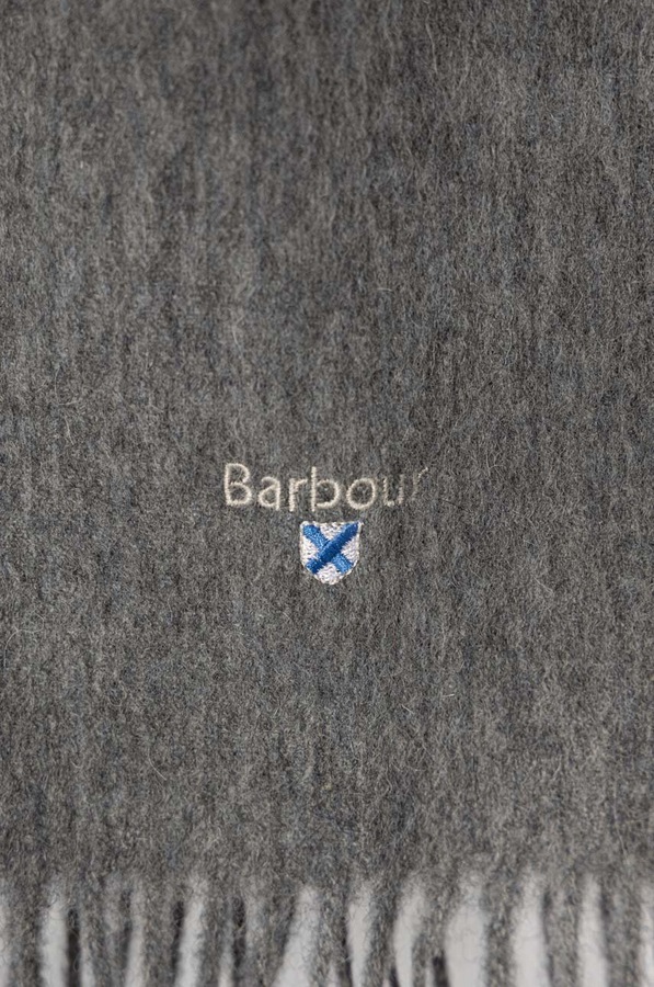 Шарф вовняний Barbour колір сірий фото 2