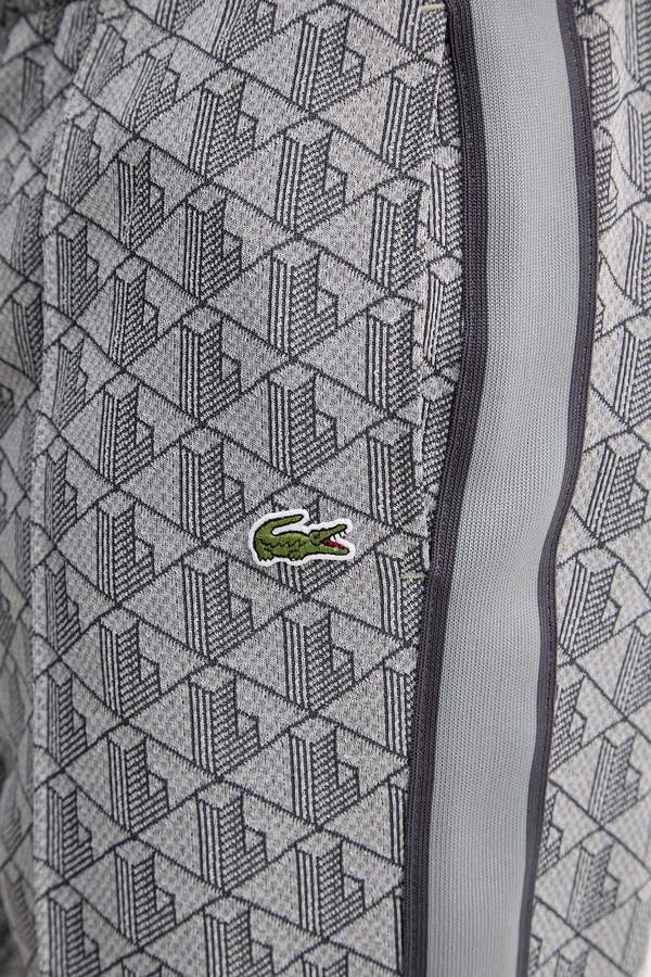 Спортивні штани чоловічі з бавовною Lacoste колір сірий фото 4